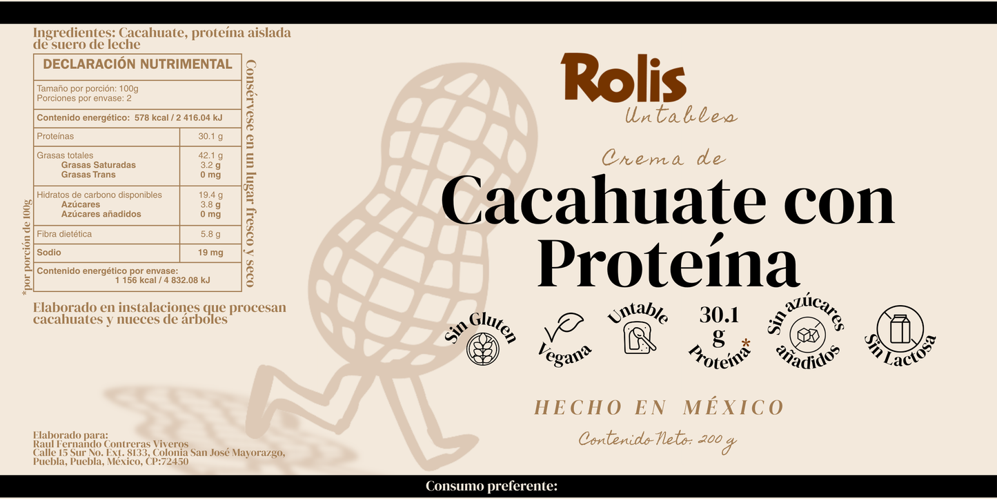 Crema de Cacahuate con Proteína