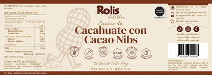 Crema de Cacahuate con Cacao Nibs
