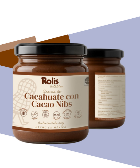 Crema de Cacahuate con Cacao Nibs