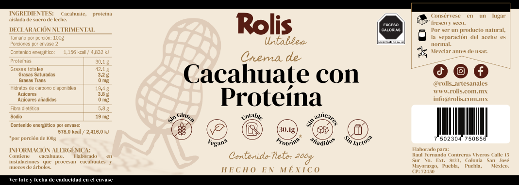 Crema de Cacahuate con Proteína
